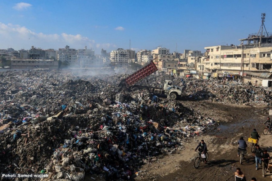 مكب نفايات غزة بجوار ملعب اليرموك